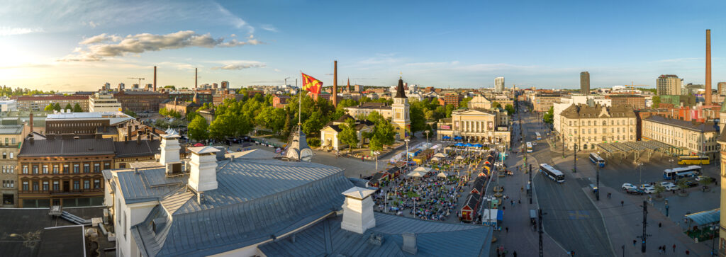 Tampere city center during summer.