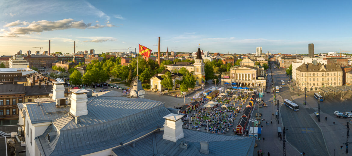 Tampere city center during summer.